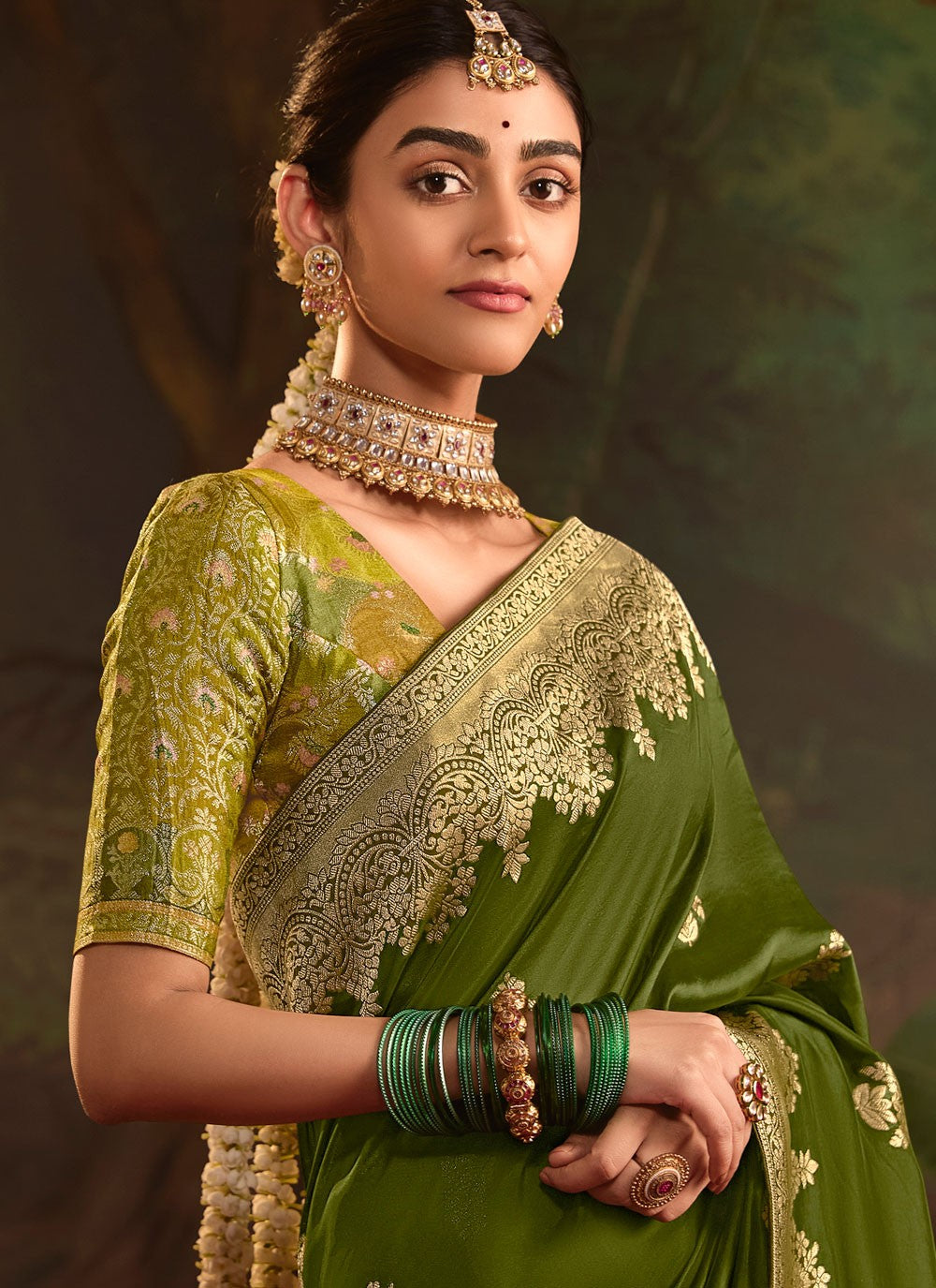Weaving Zari Pure Dola Saree - S12085