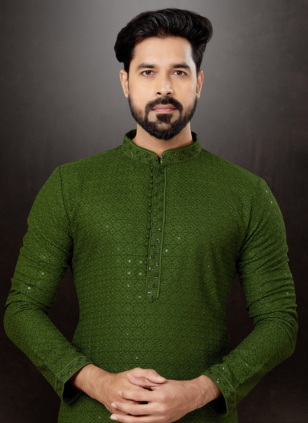 Embroidered Rayon Green Kurta - M5747