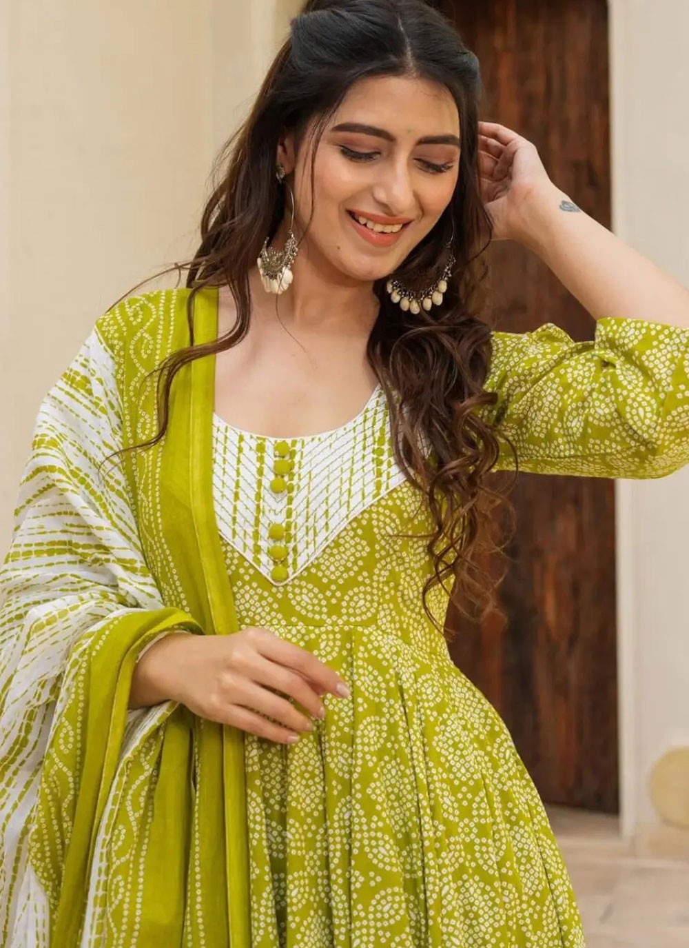 Digital Print Muslin Green Salwar Suit T5923