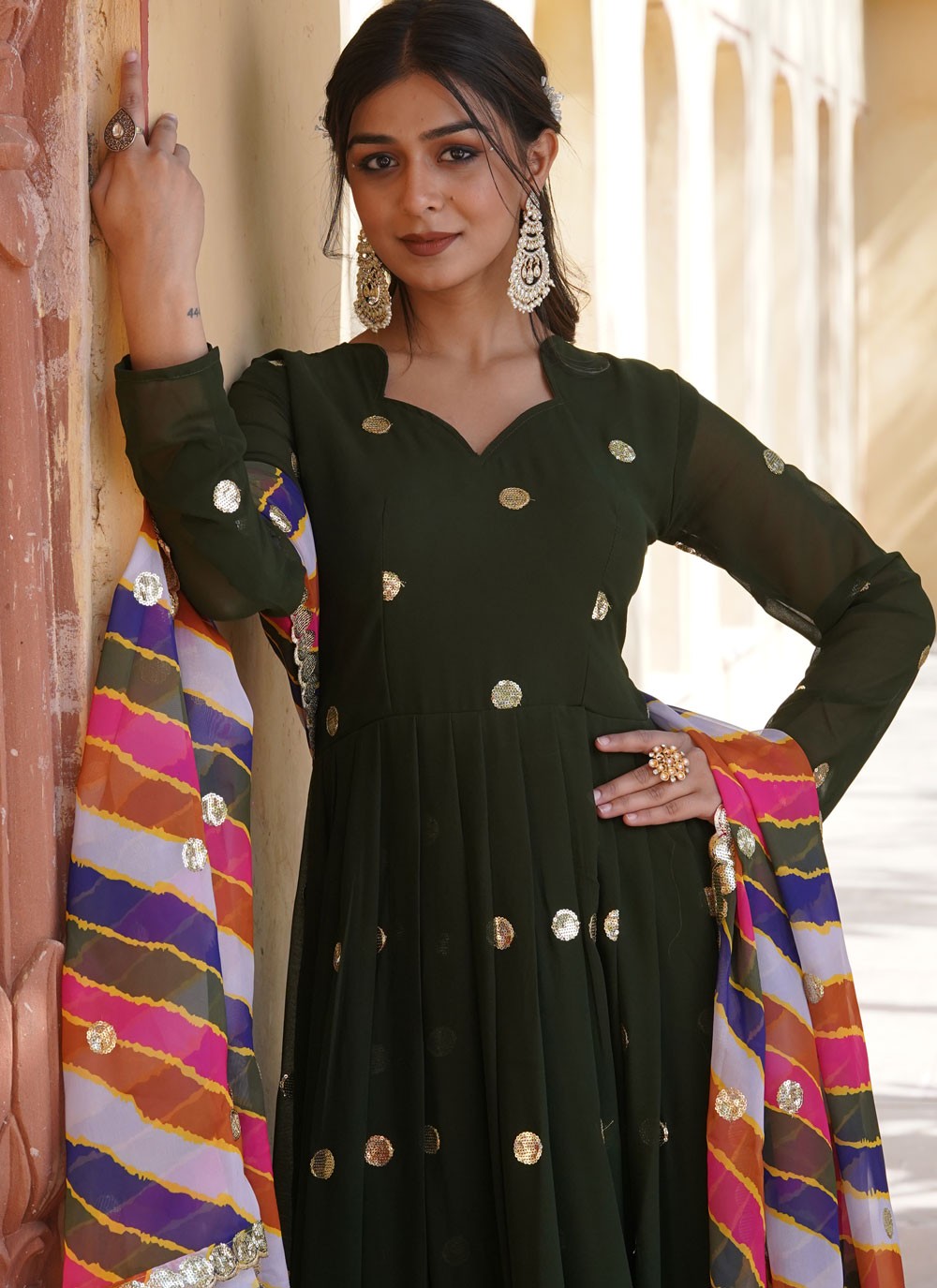 Faux Georgette Gown - G1386