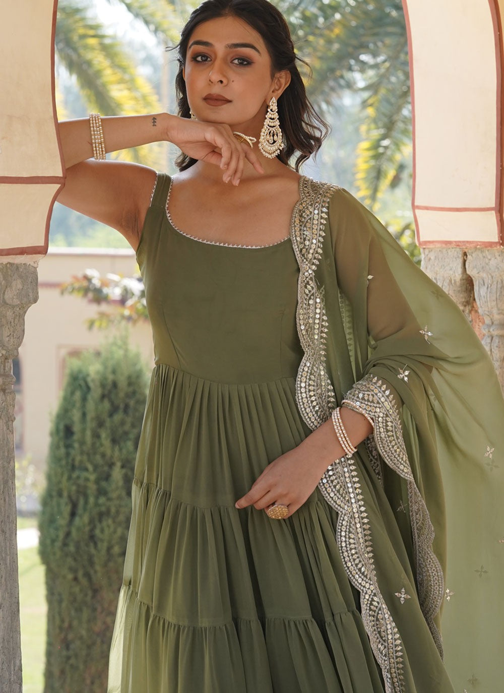 Faux Georgette Gown - G1345