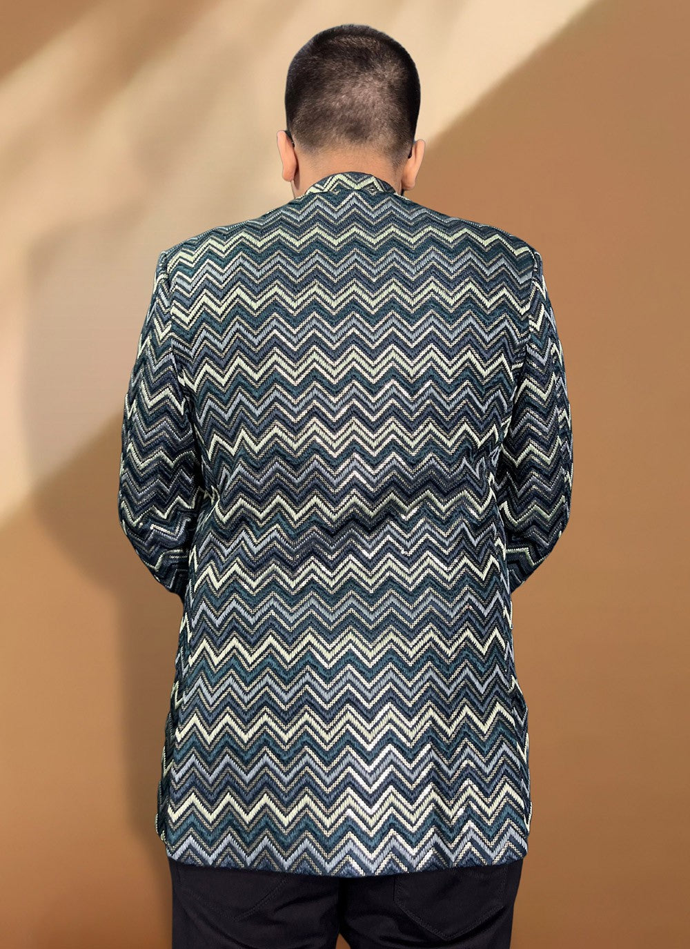 Embroidered Rayon Green Coats & Blazers - M5568