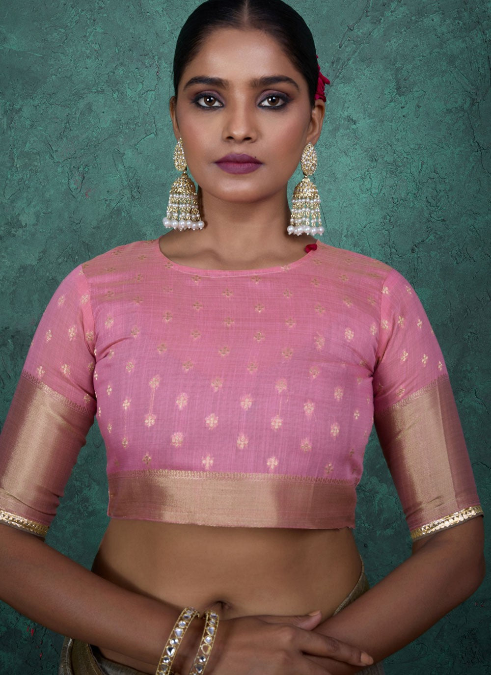 Grey Linen Designer Saree Woven, Zari S15712
