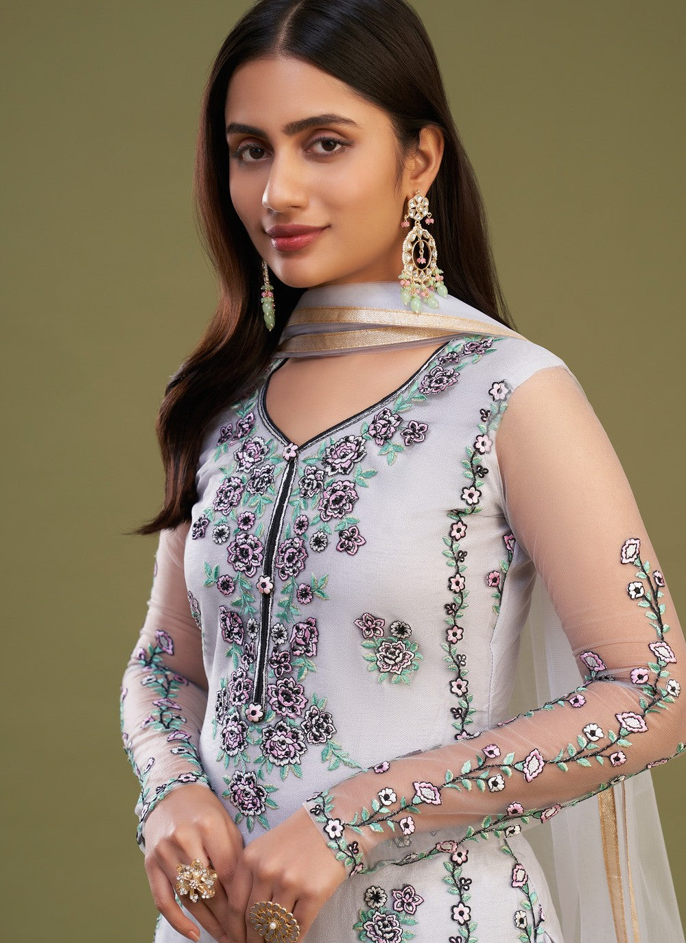 Net Salwar Suit - T1466
