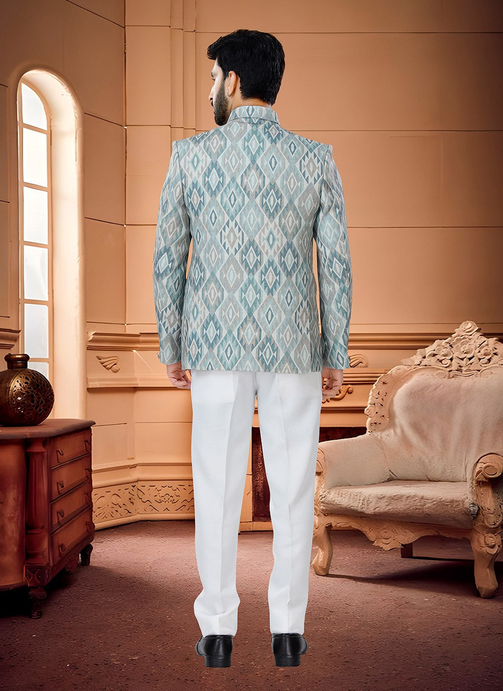 Fancy Work Handloom Cotton Multi Colour Jodhpuri Suit - M4334