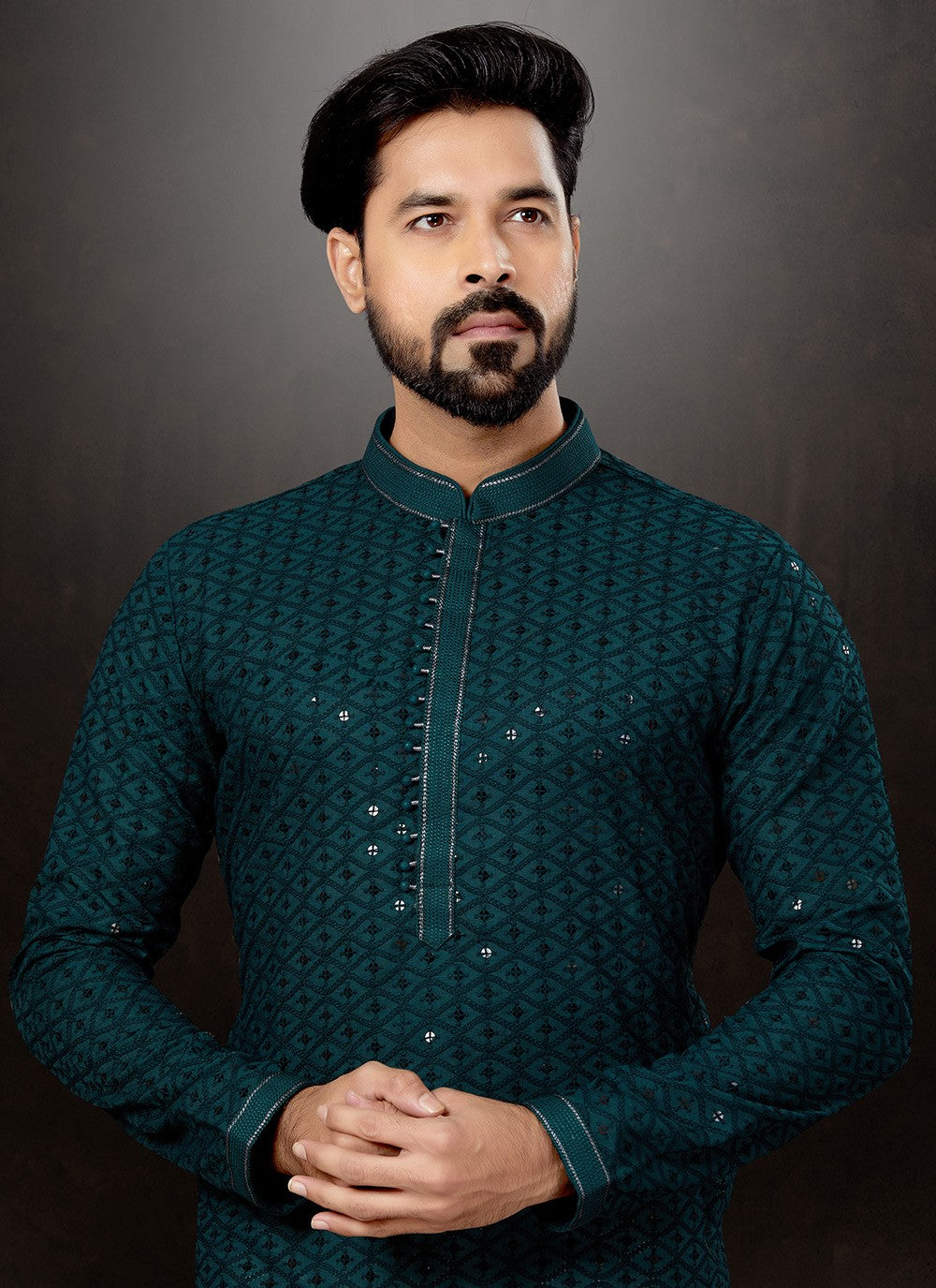 Embroidered Rayon Green Kurta - M5750