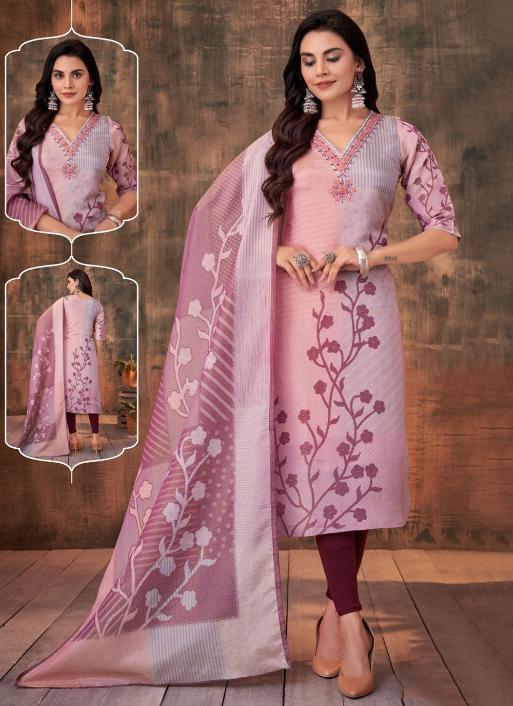 Salwar Suit Embroidered Lavender Shimmer T5146