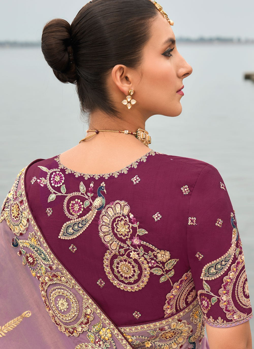 Classic Saree Buttis Lavender Silk Saree S13028