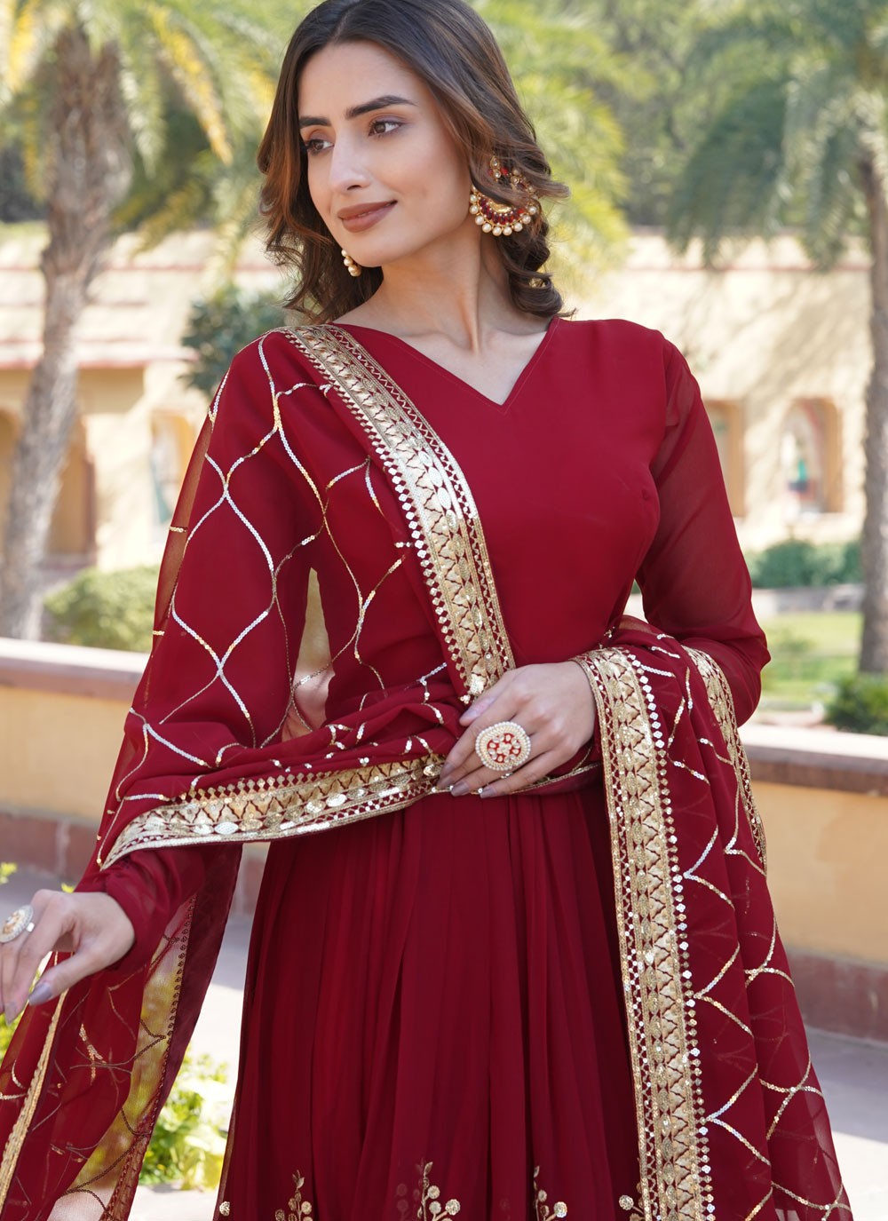 Faux Georgette Gown - G1360