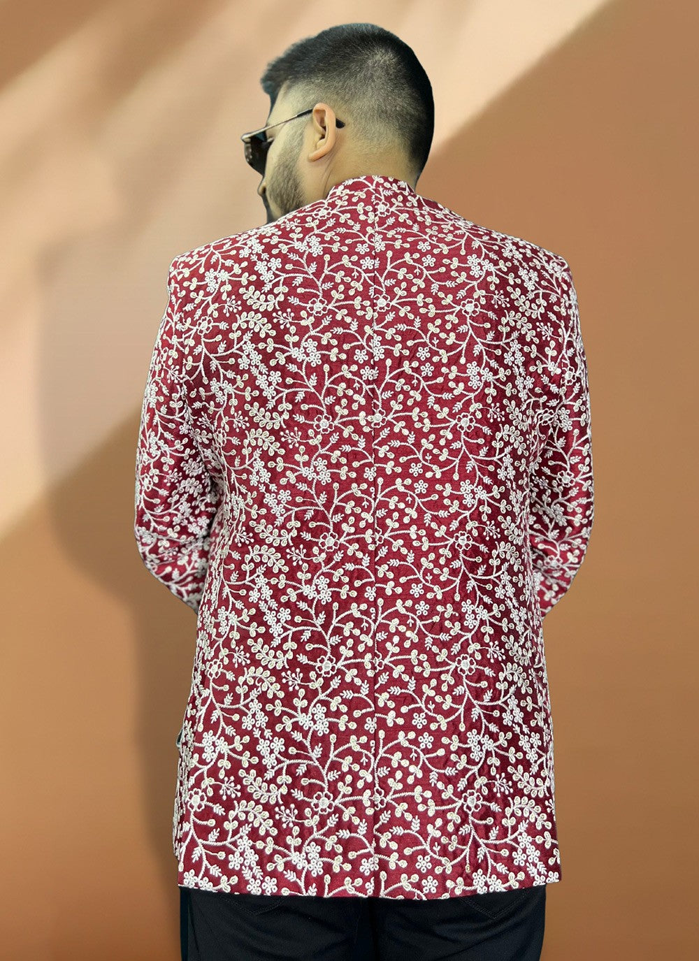 Resham Thread Work Silk Maroon Coats & Blazers - M5570