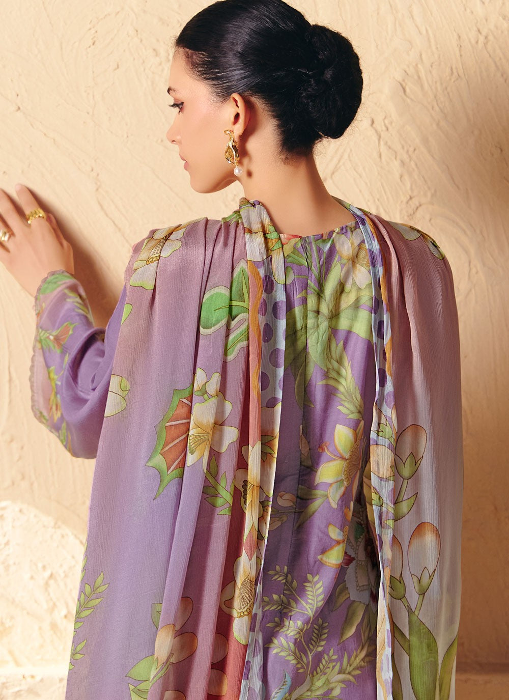 Pant Style Suit Digital Print, Embroidered, Patch, Resham Mauve T8292