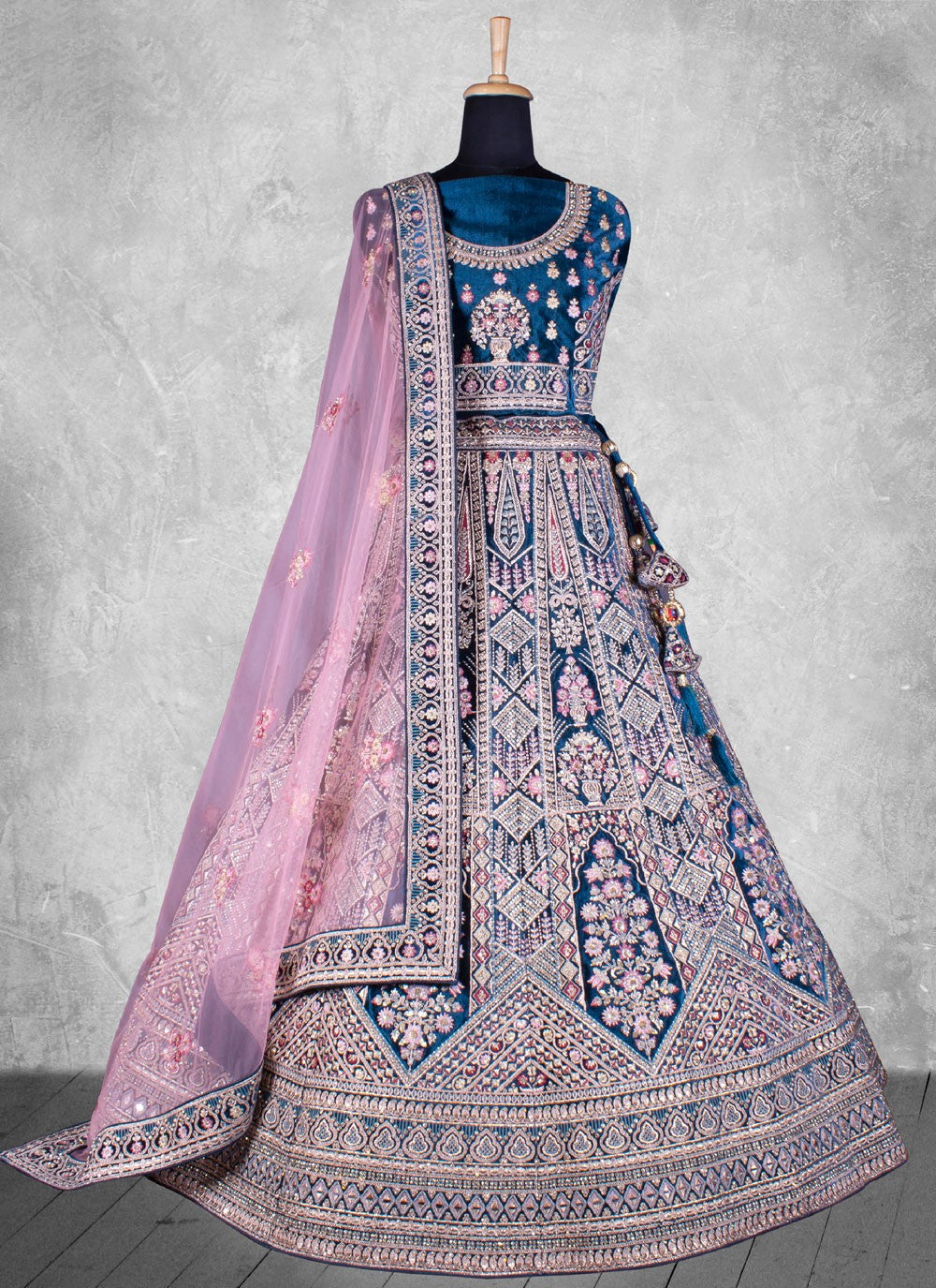 Velvet Engagement, Mehandi & Sangeet, Reception A - Line Lehenga L3587