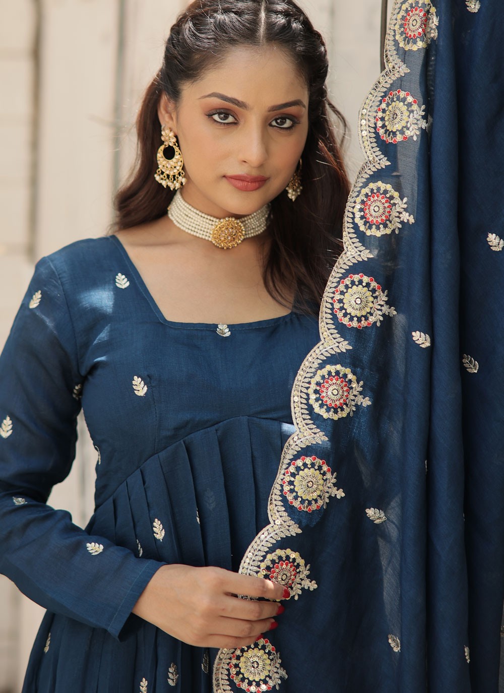 Vichitra Silk Gown - G1541