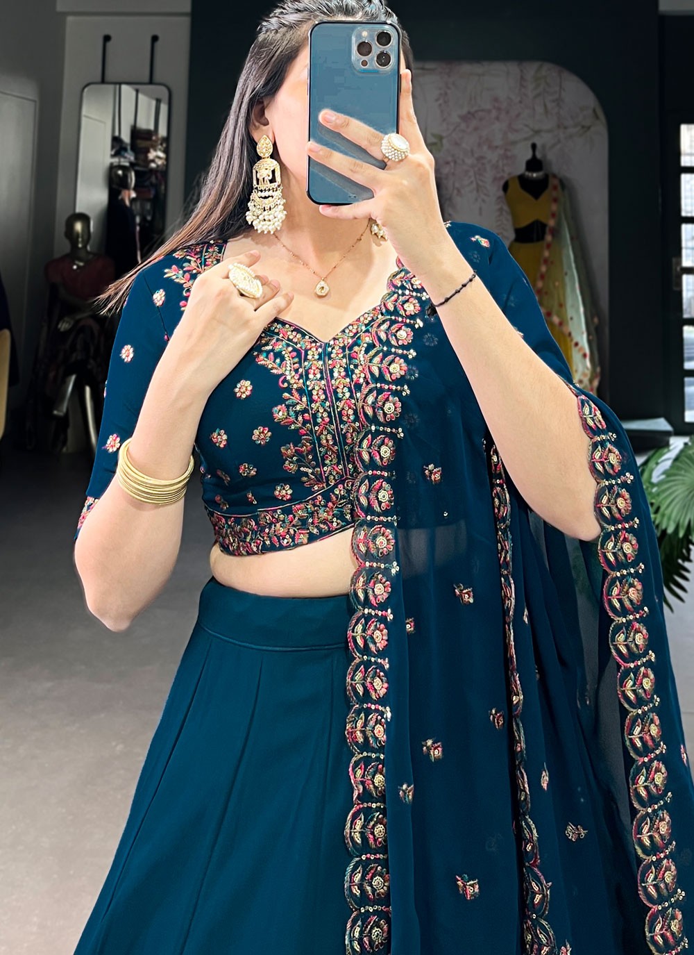 Georgette Reception A - Line Lehenga L3621