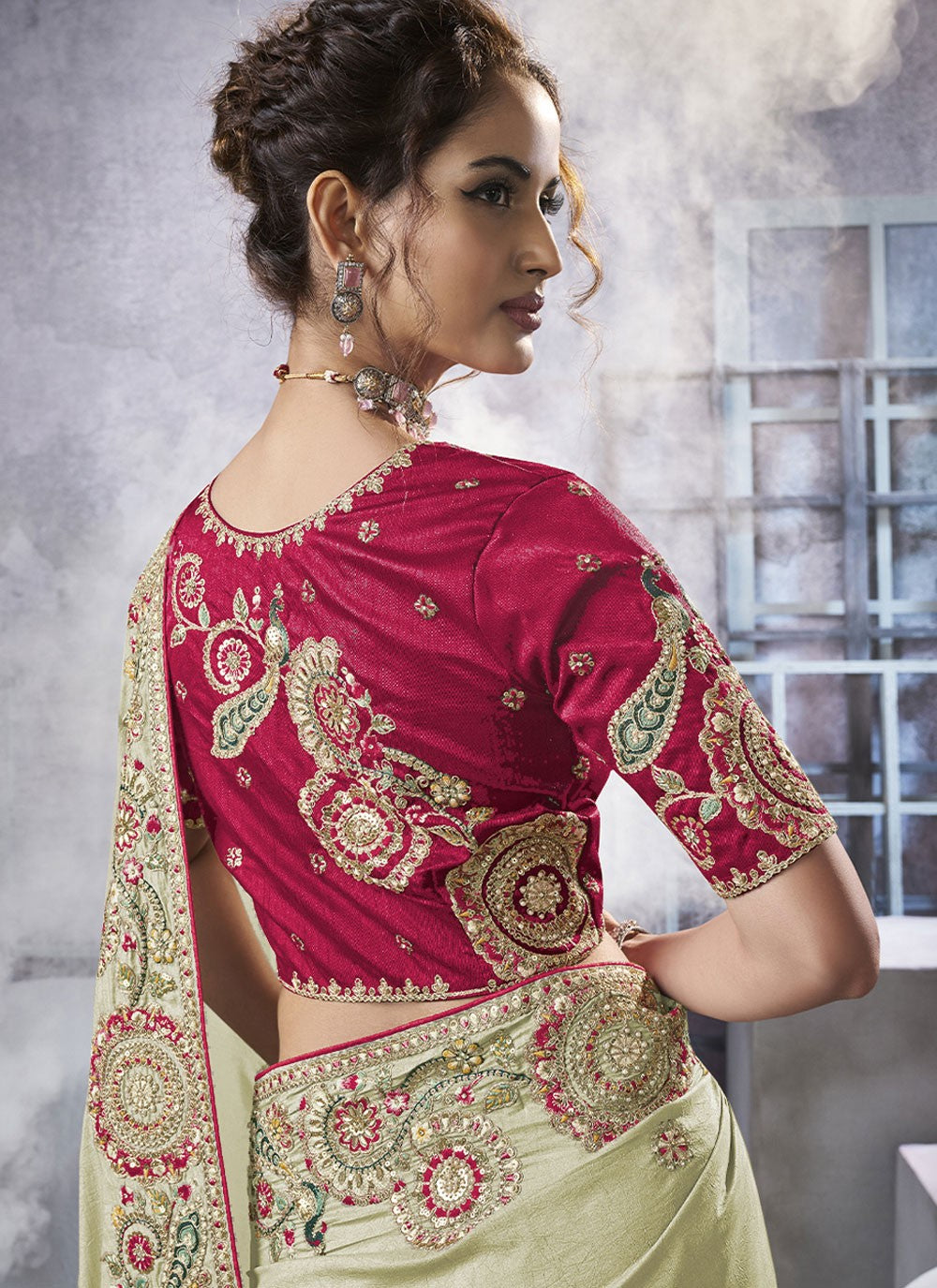 Diamond Crush Green Saree S13954
