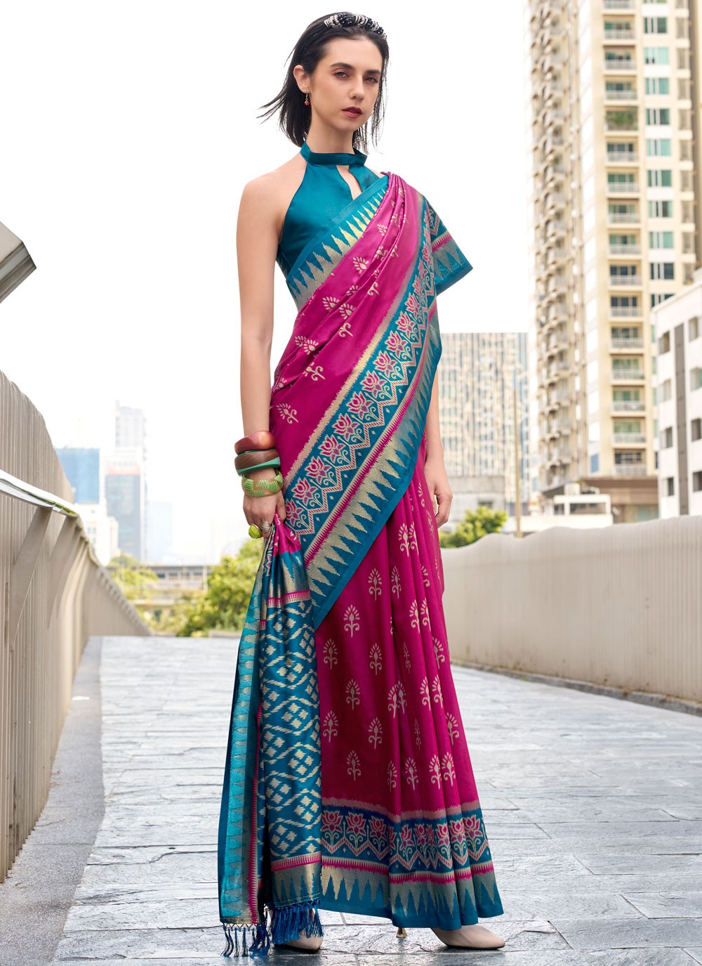 Weaving Zari Silk Multi Colour Casual Saree S15226