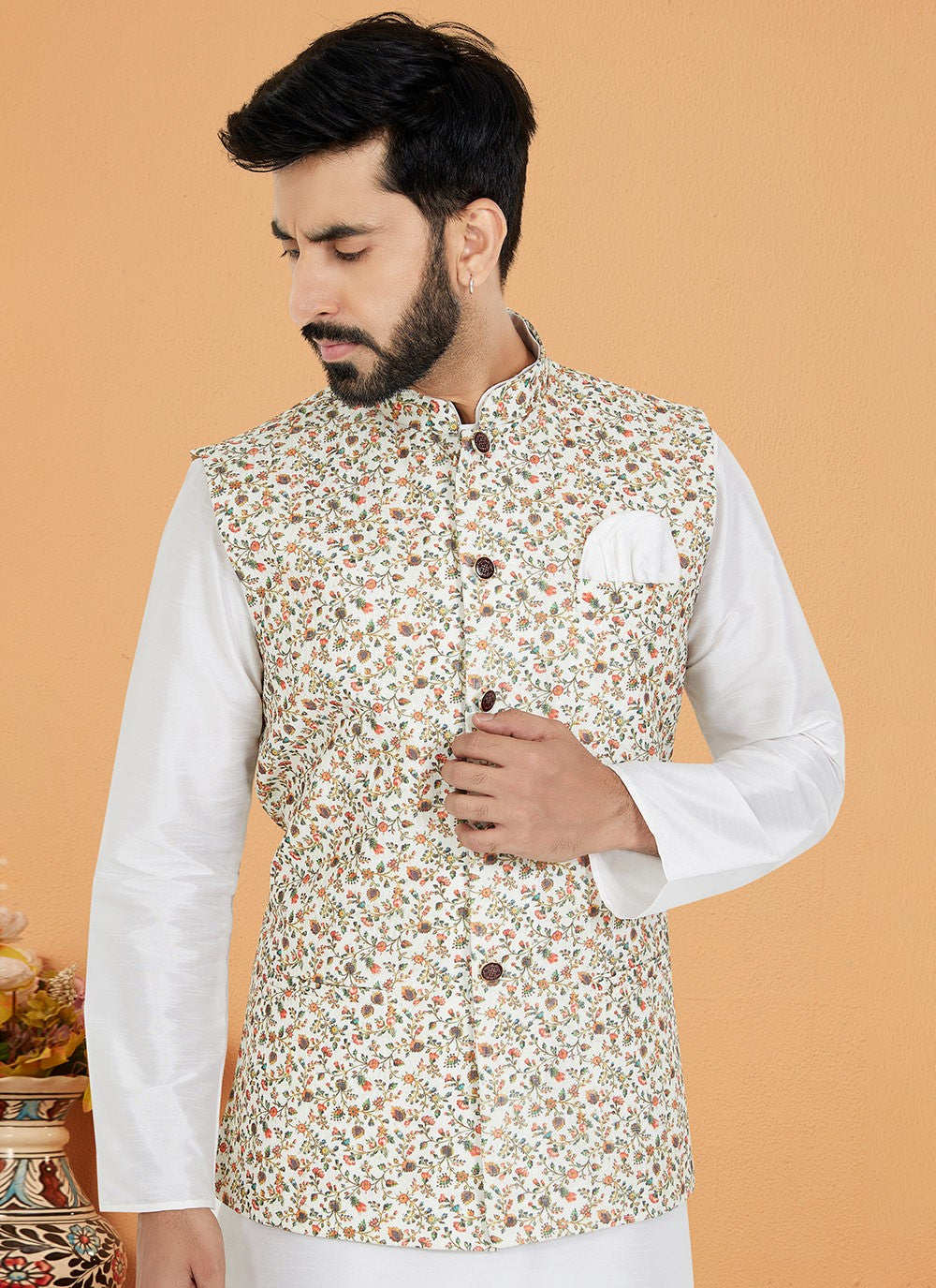 Embroidered Polyester Multi Colour Nehru Jackets - M7411