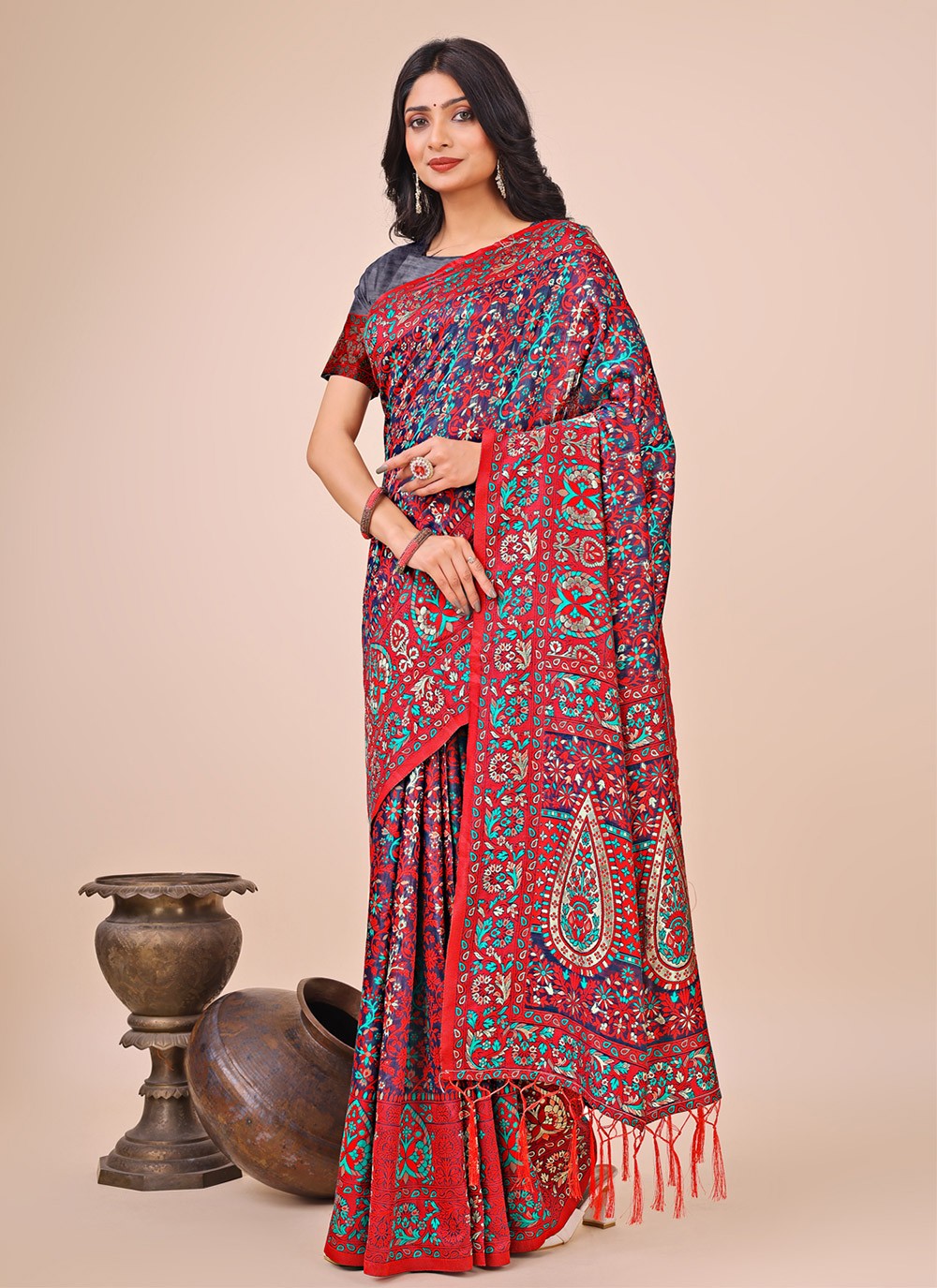 Printed Cotton Multi Colour Contemporary Saree S15158