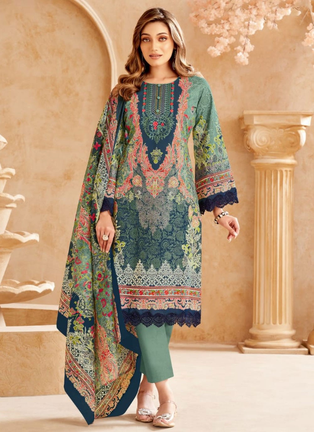 Pant Style Suit Printed Multi Colour Cotton T5292