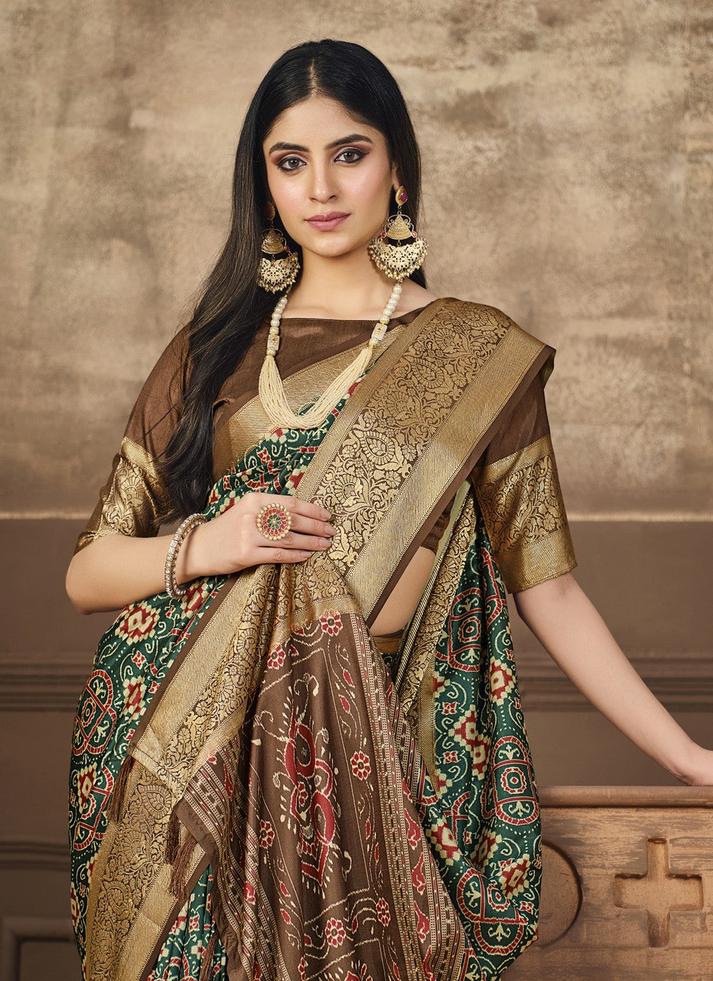 Classic Digital Print Tussar Silk Saree - S4091