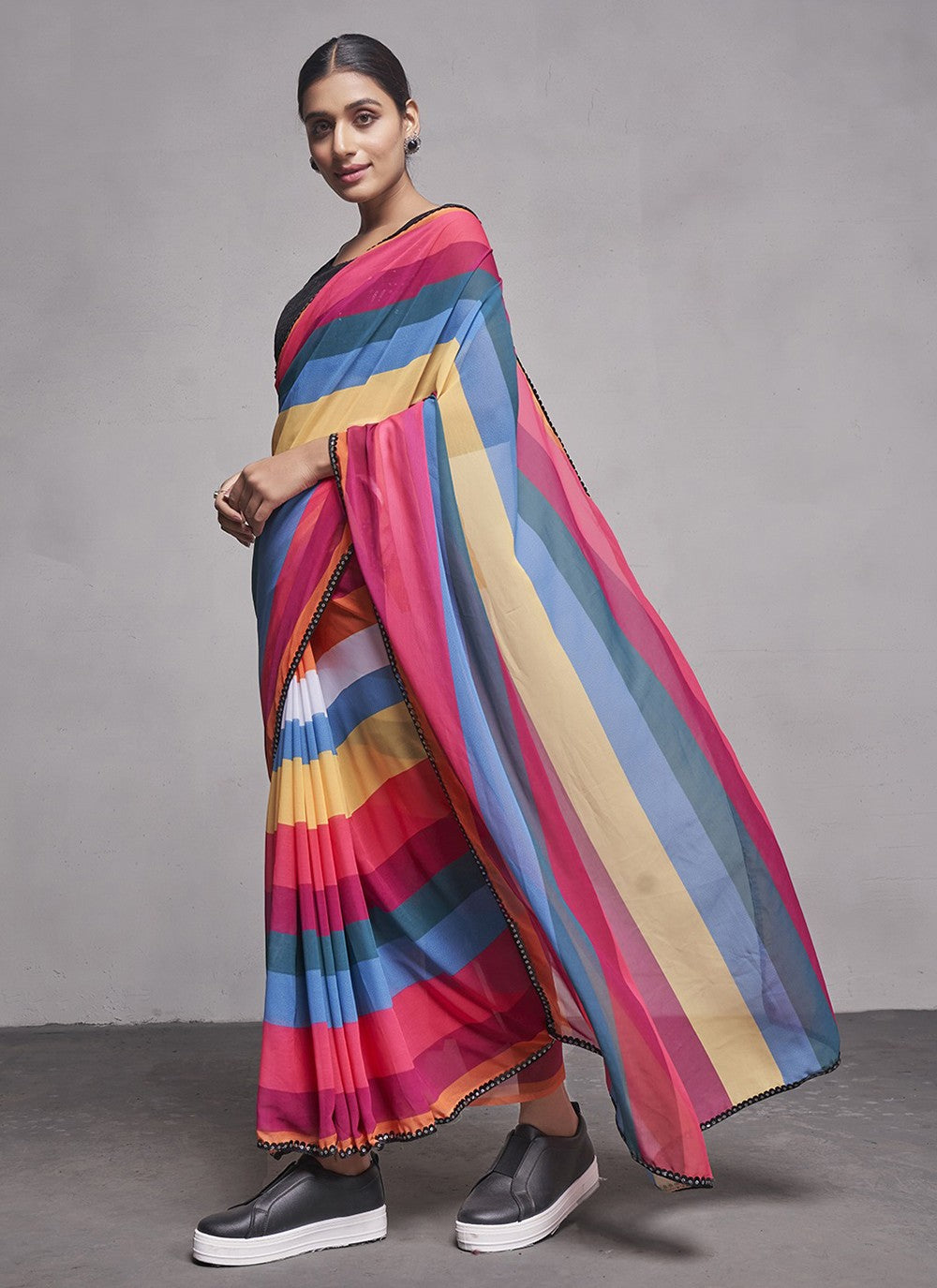 Classic Lace Georgette Saree - S5276