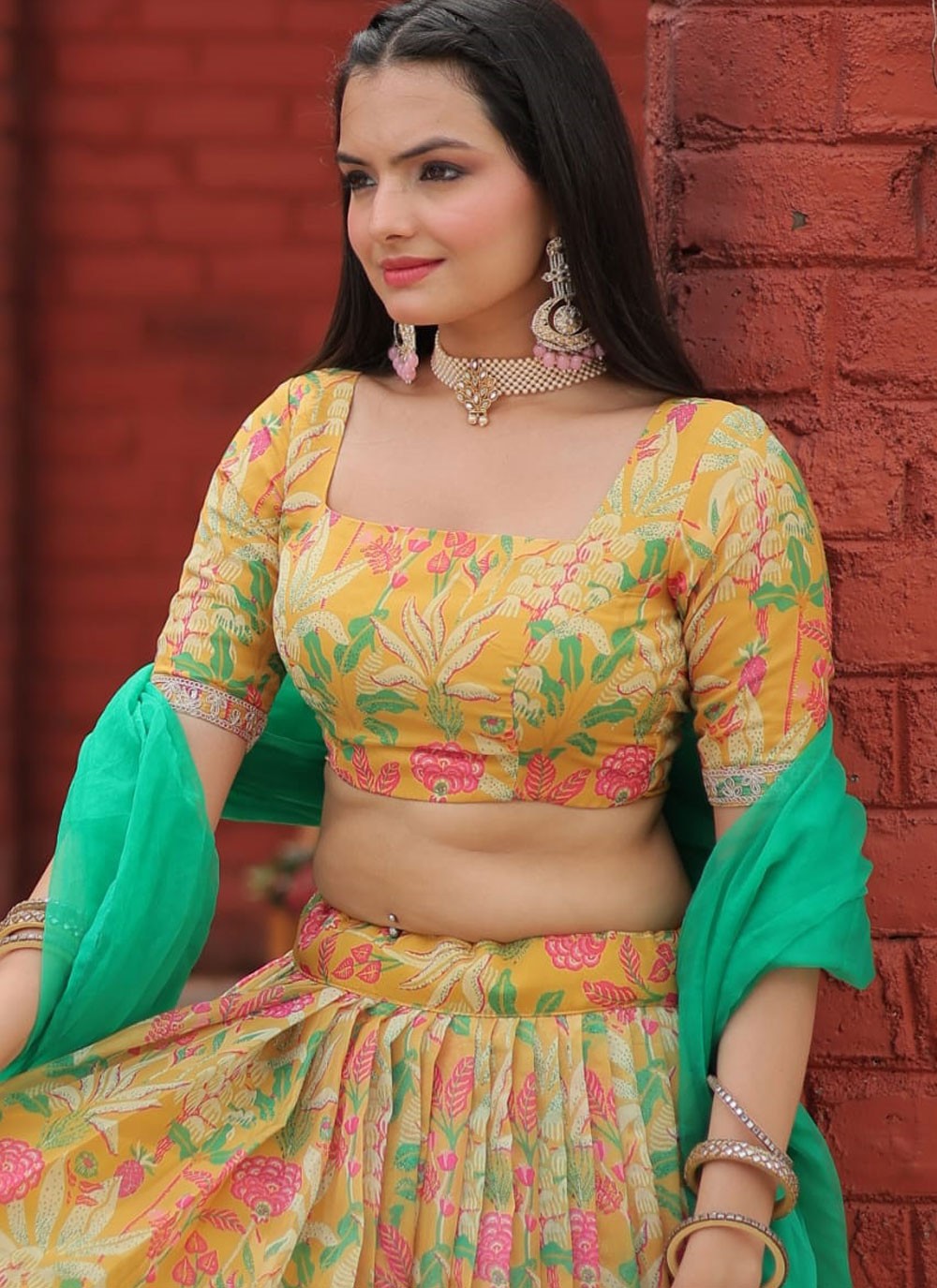 Embroidered Organza A - Line Lehenga - L2496