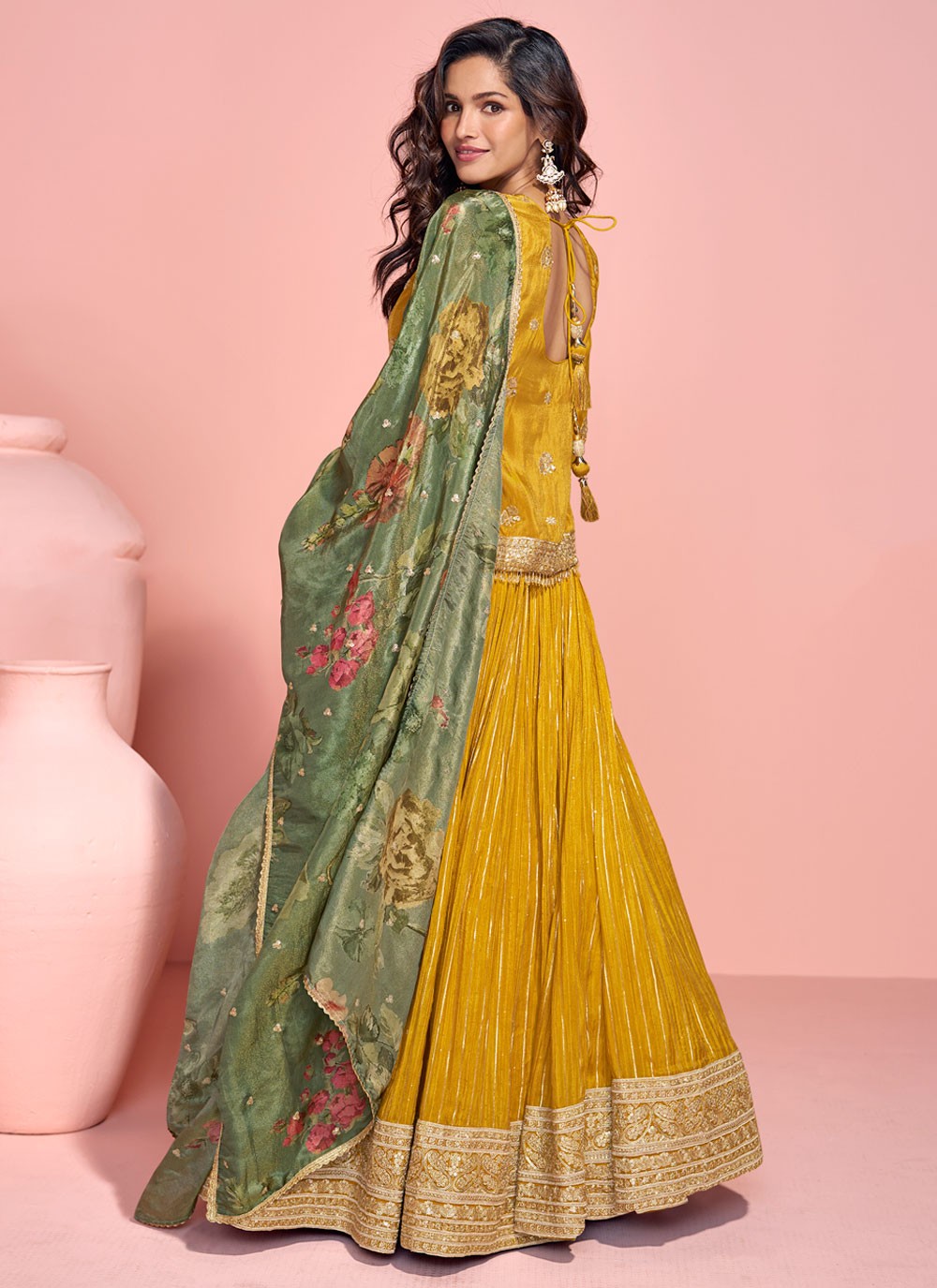 Organza Festival, Mehandi & Sangeet Readymade Lehenga Choli L3512