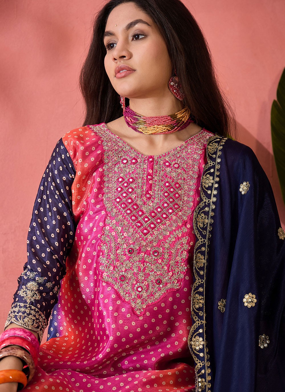 Archive Embroidered, Sequins, Zari 316812 Hot Pink T6839