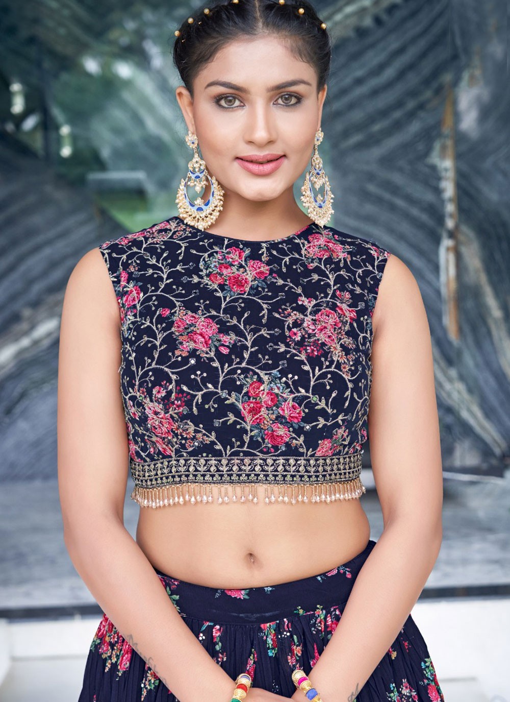 Digital Print Georgette Lehenga - L3086