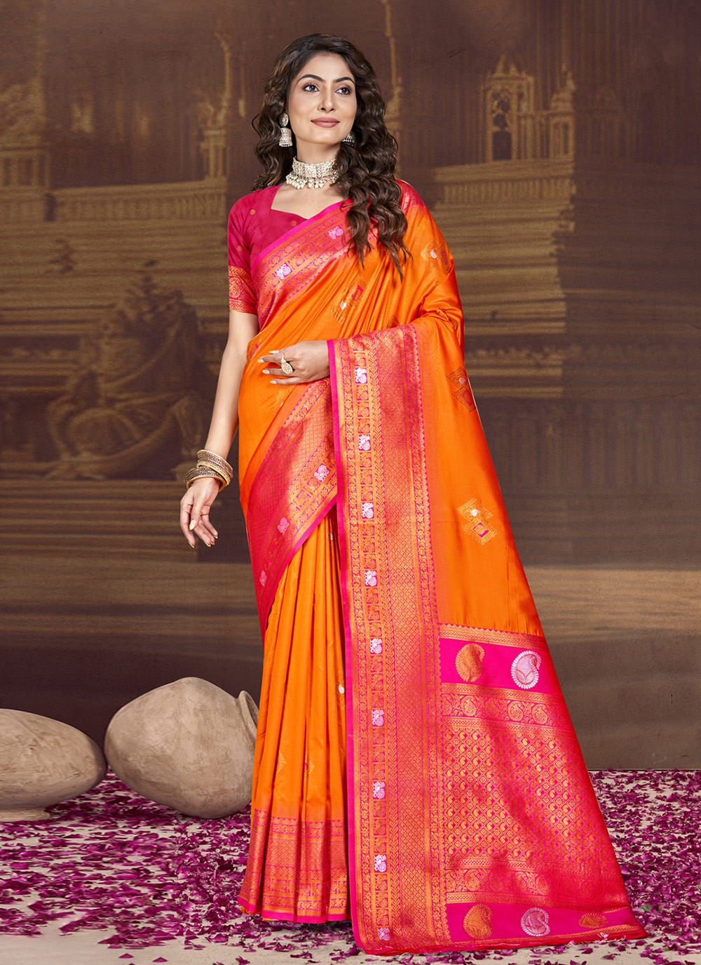 Trendy Weaving Zari Silk Purple Saree - S11300