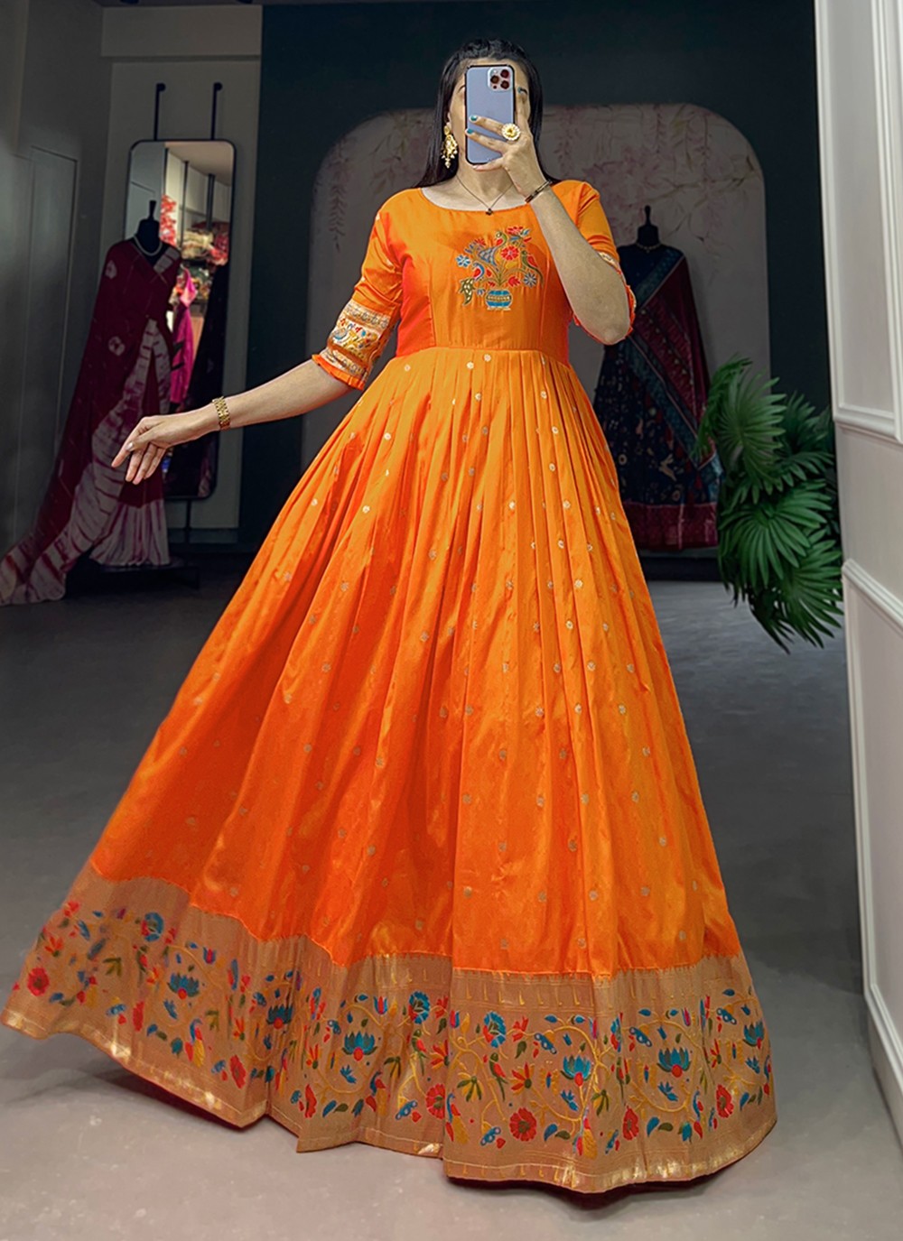 Jacquard Silk Gown - G1317