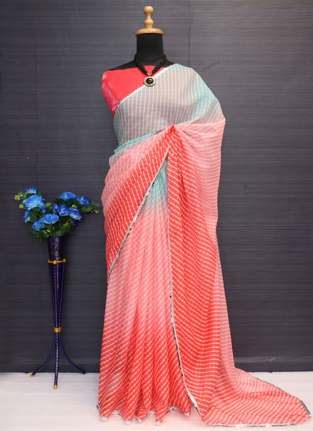 Classic Border Work Organza, Silk Saree - S5146