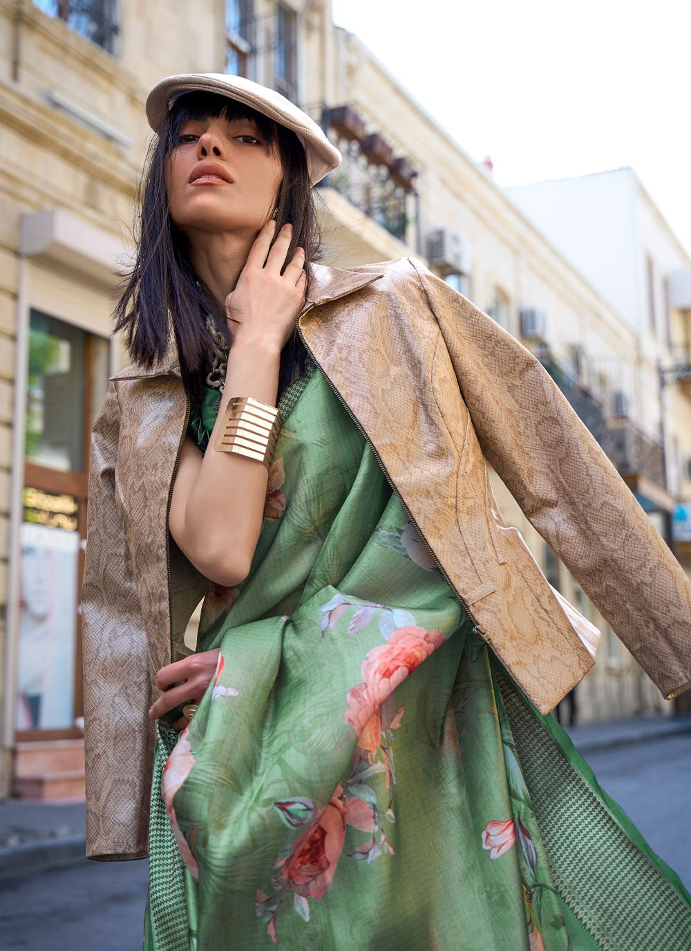 Classic Printed Organza Saree - S3081