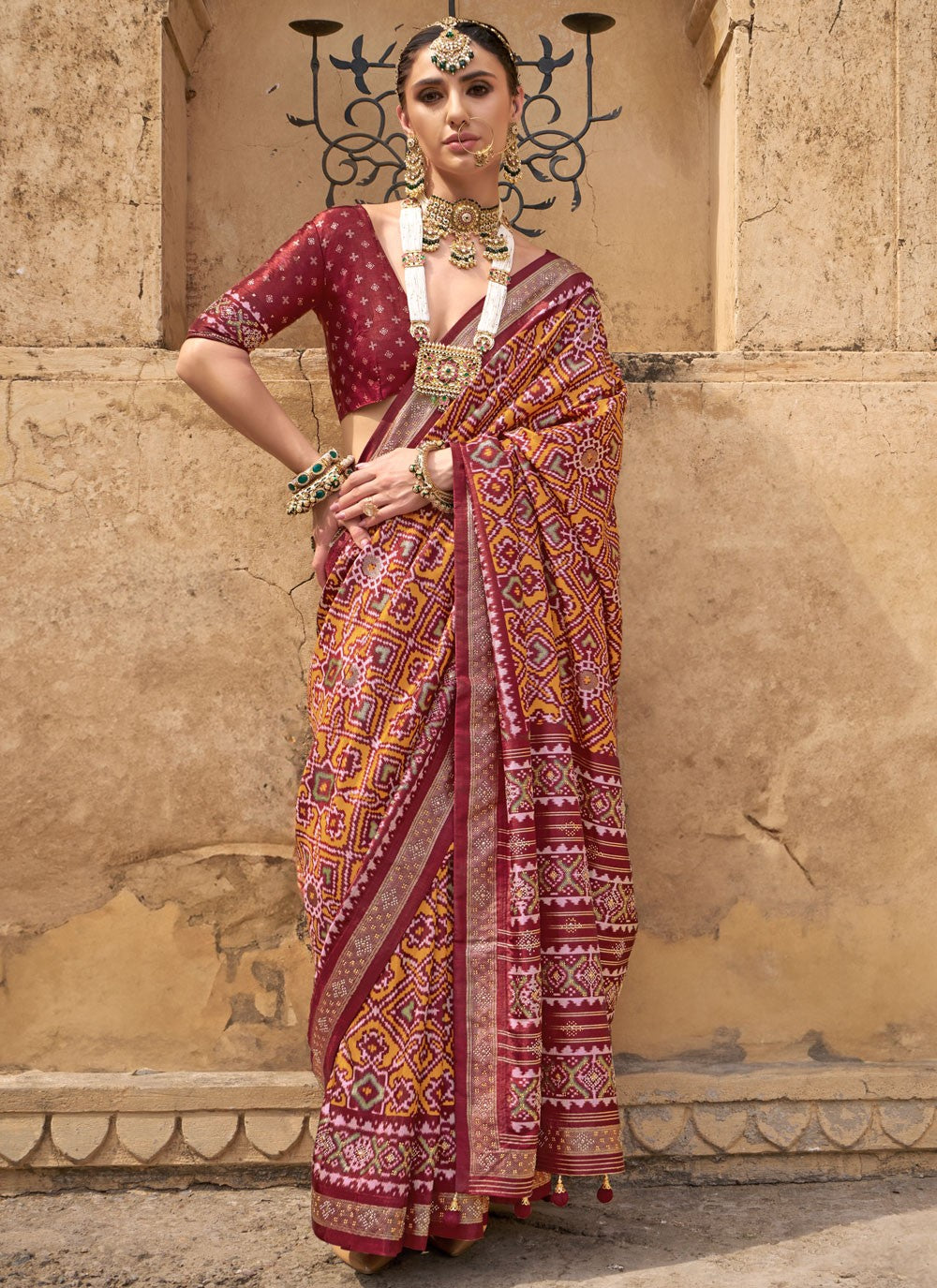 Multi Colour Patola Silk Trendy Saree Patola Print S20277
