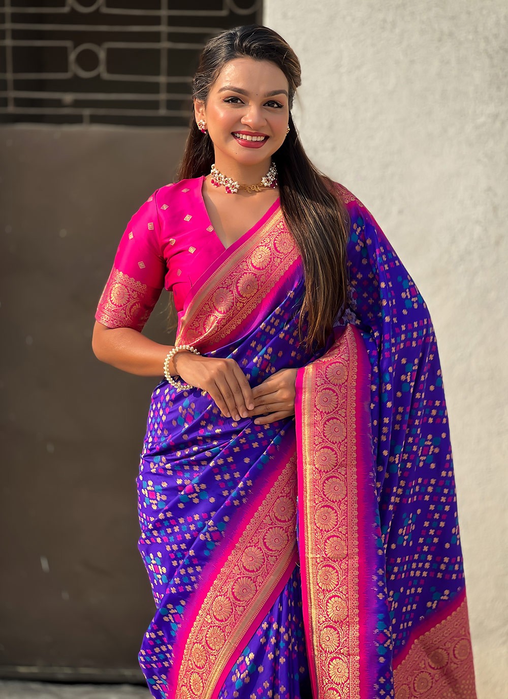 Zari Patola Silk Blue Saree S14753