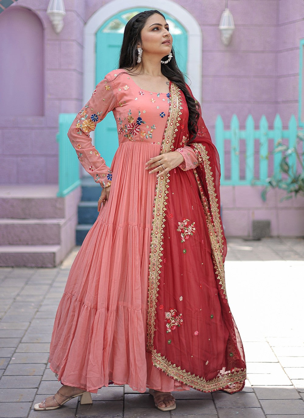 Faux Georgette Gown - G1190
