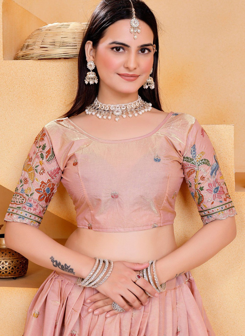 Georgette Festival, Mehandi & Sangeet A - Line Lehenga L3548