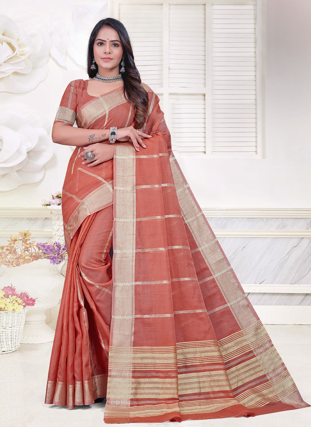 Classic Weaving Zari Cotton Silk Saree - S8687