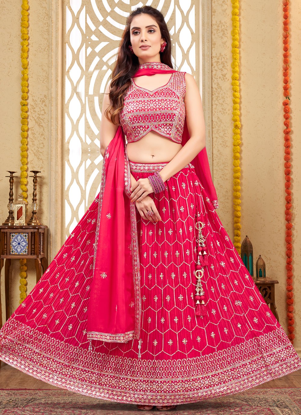 Embroidered Silk Readymade Lehenga Choli - L2650