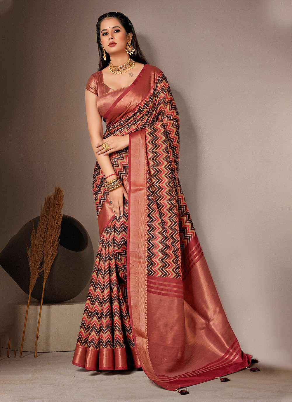 Classic Digital Print Bhagalpuri Silk Saree - S4557