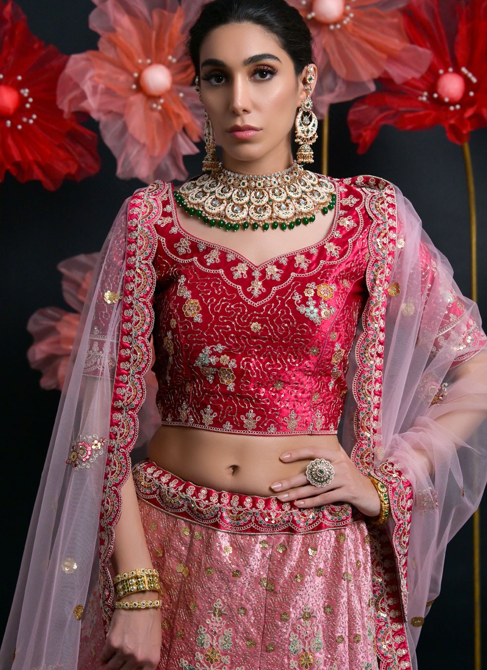 Diamond Lycra Pink Lehenga Choli L3453