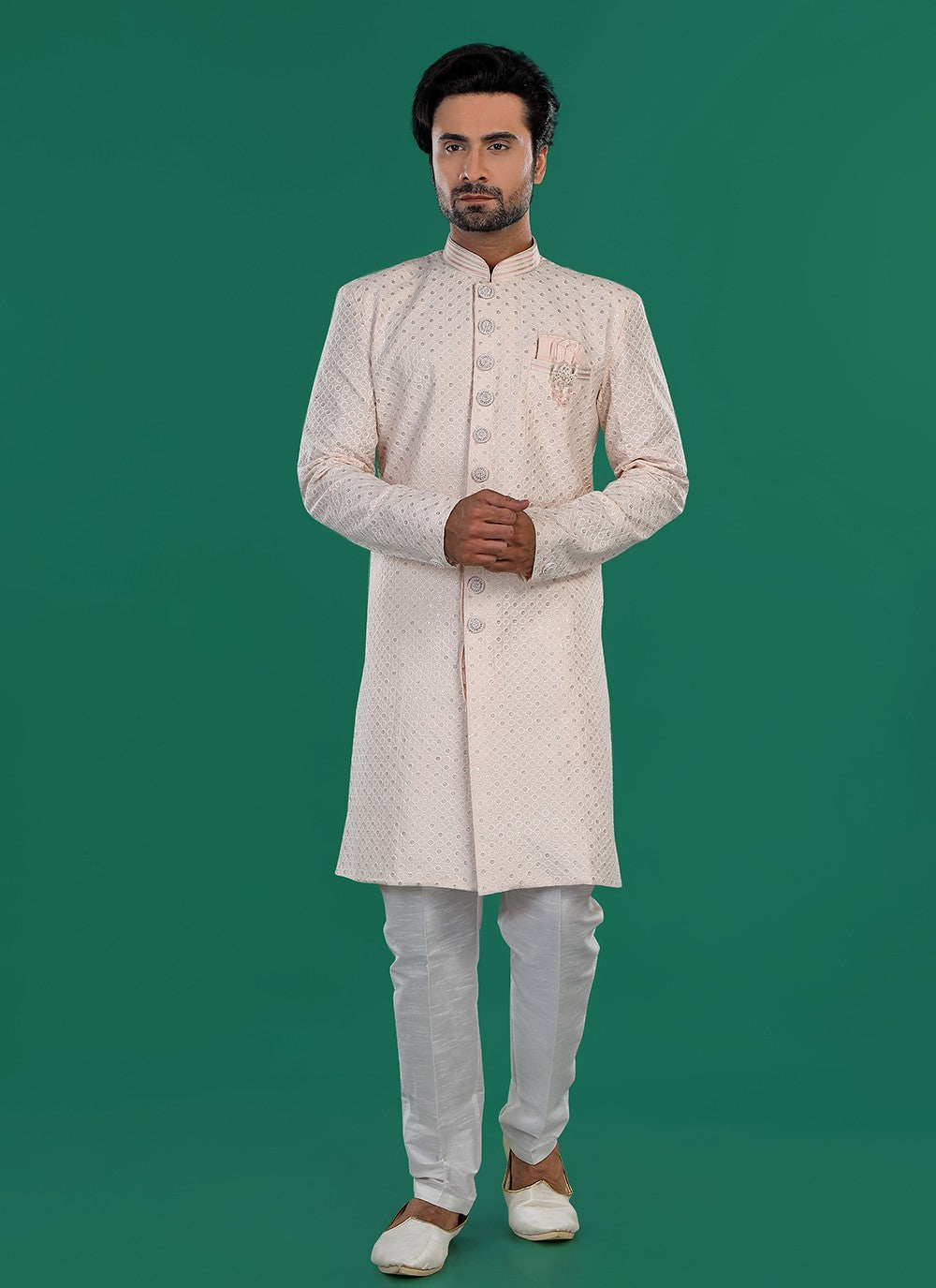 Embroidered Art Silk Pink Sherwani - M8810