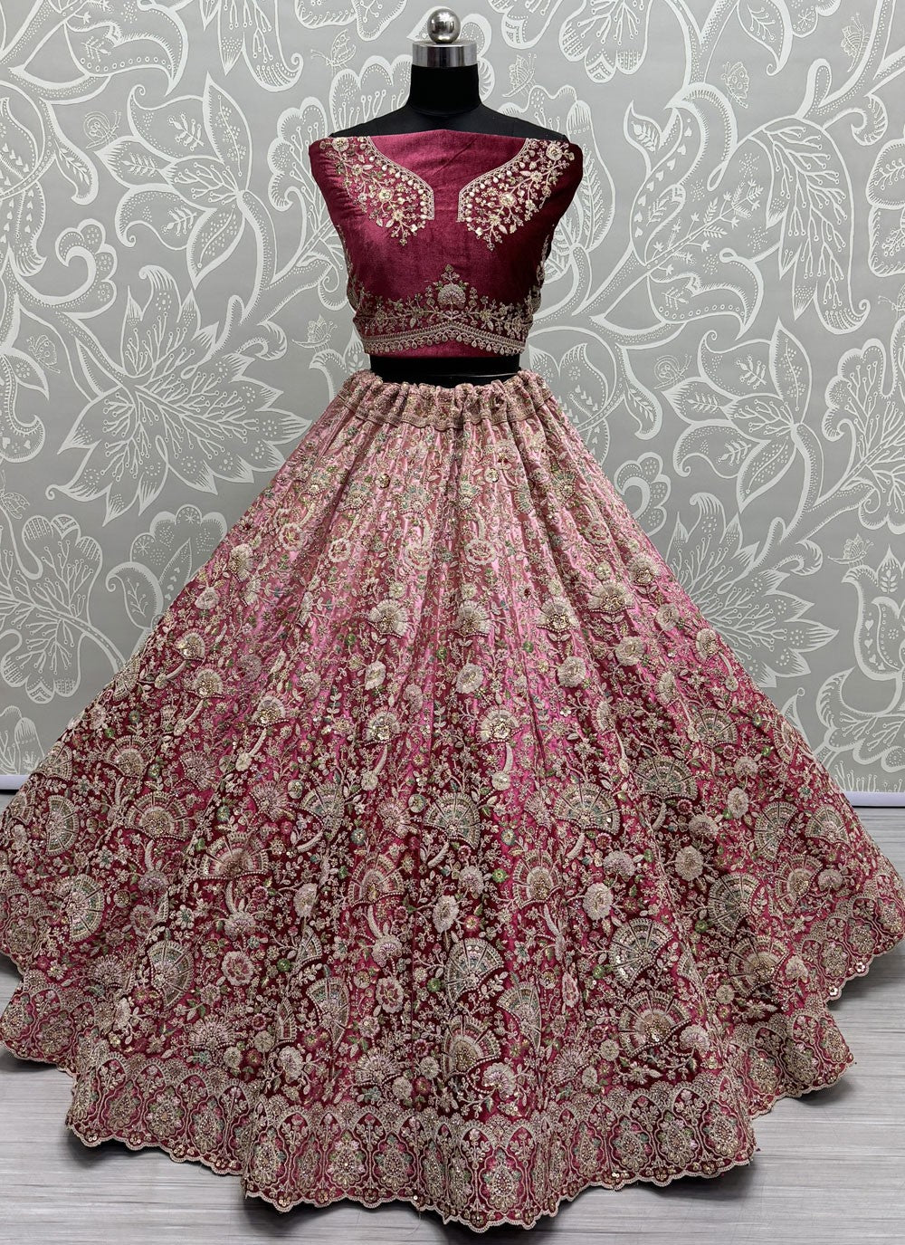 Diamond Velvet A - Line Lehenga - L2258