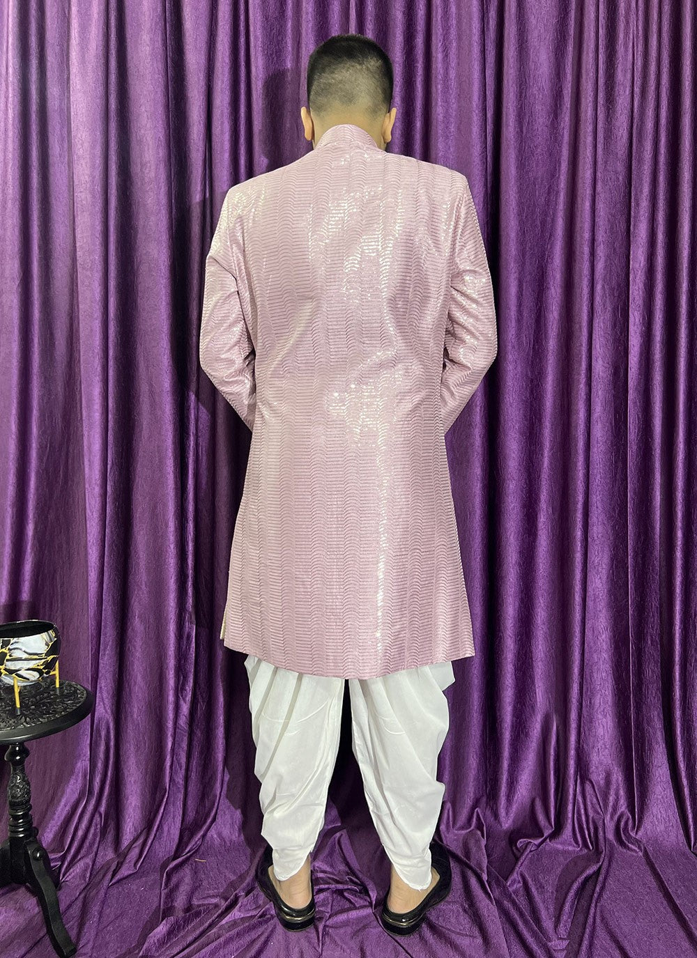 Embroidered Silk Pink Indo Western - M5667