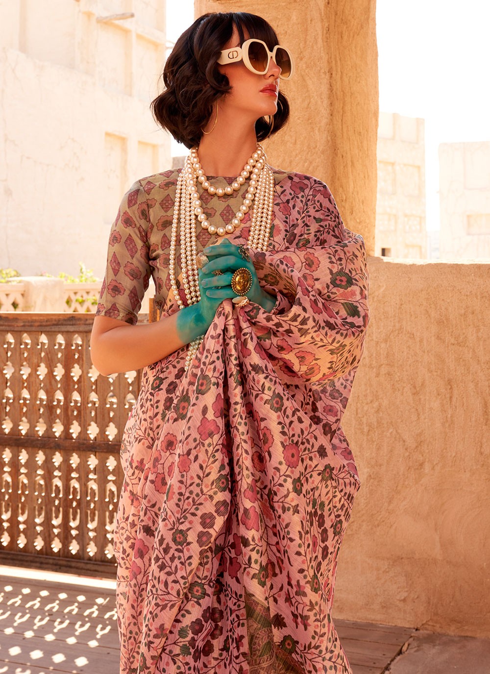 Classic Printed Tissue Saree - S6082