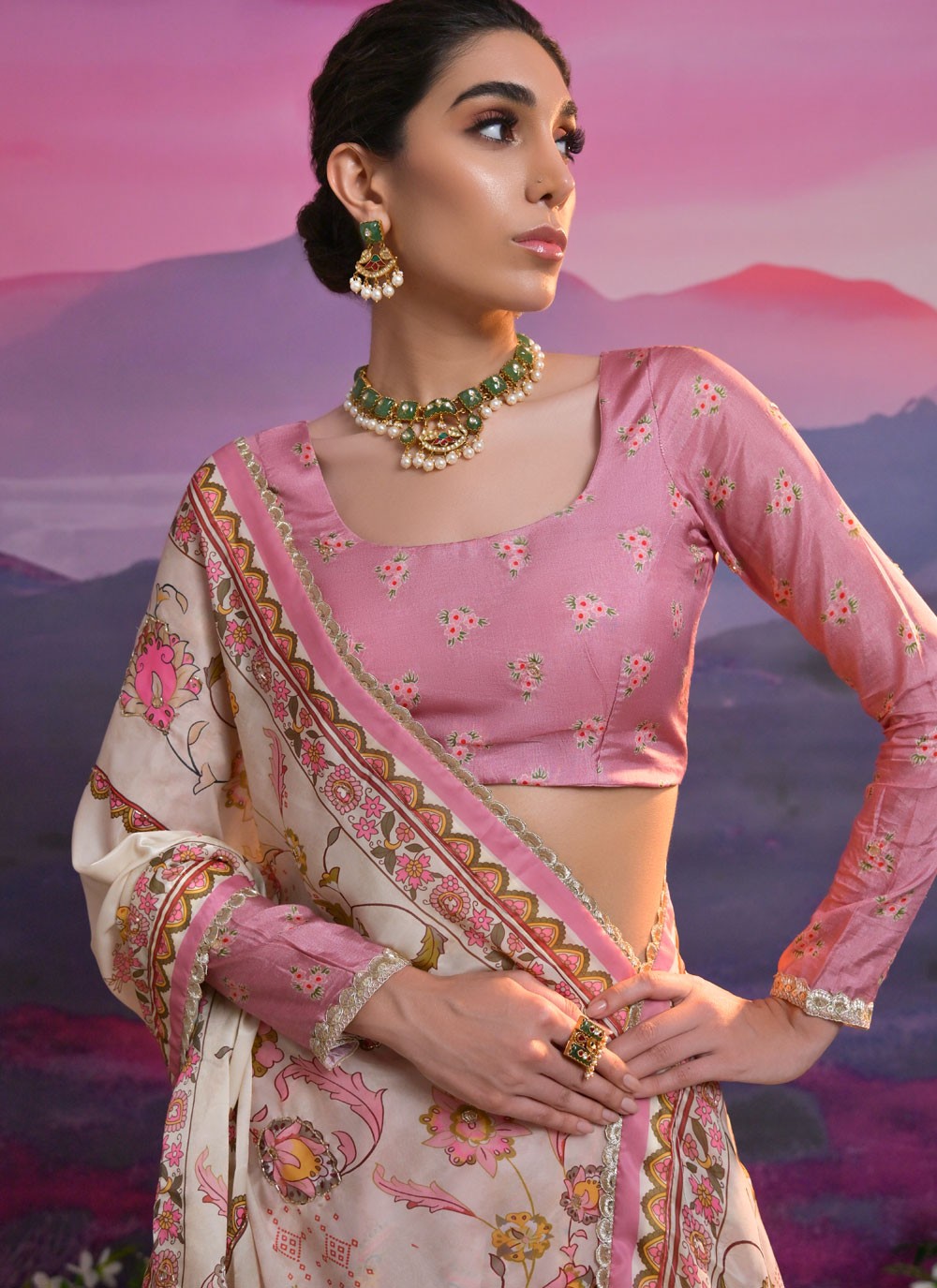Cutdana Viscose Pink Lehenga Choli L3438