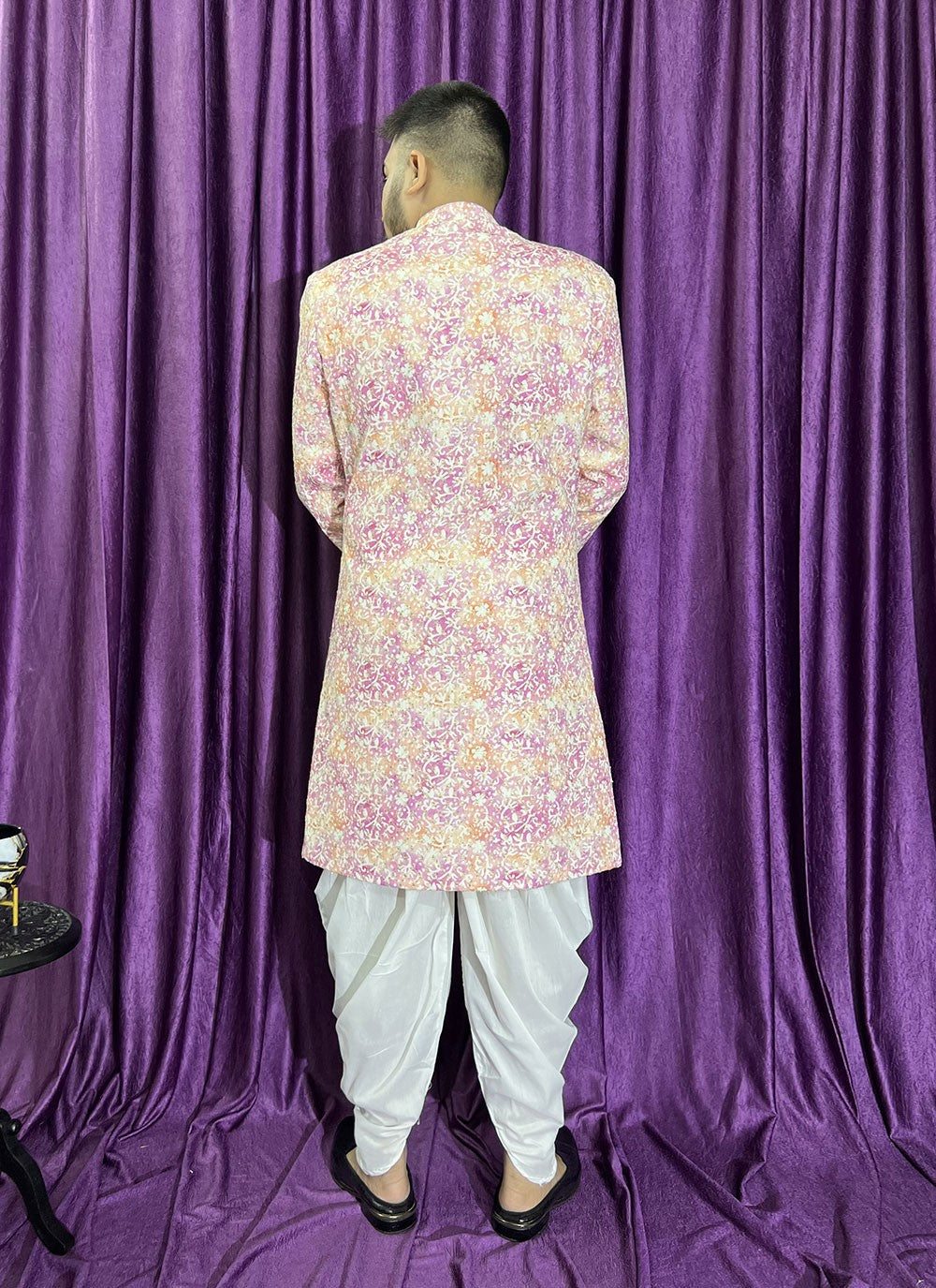 Embroidered Cotton Pink Indo Western - M5694