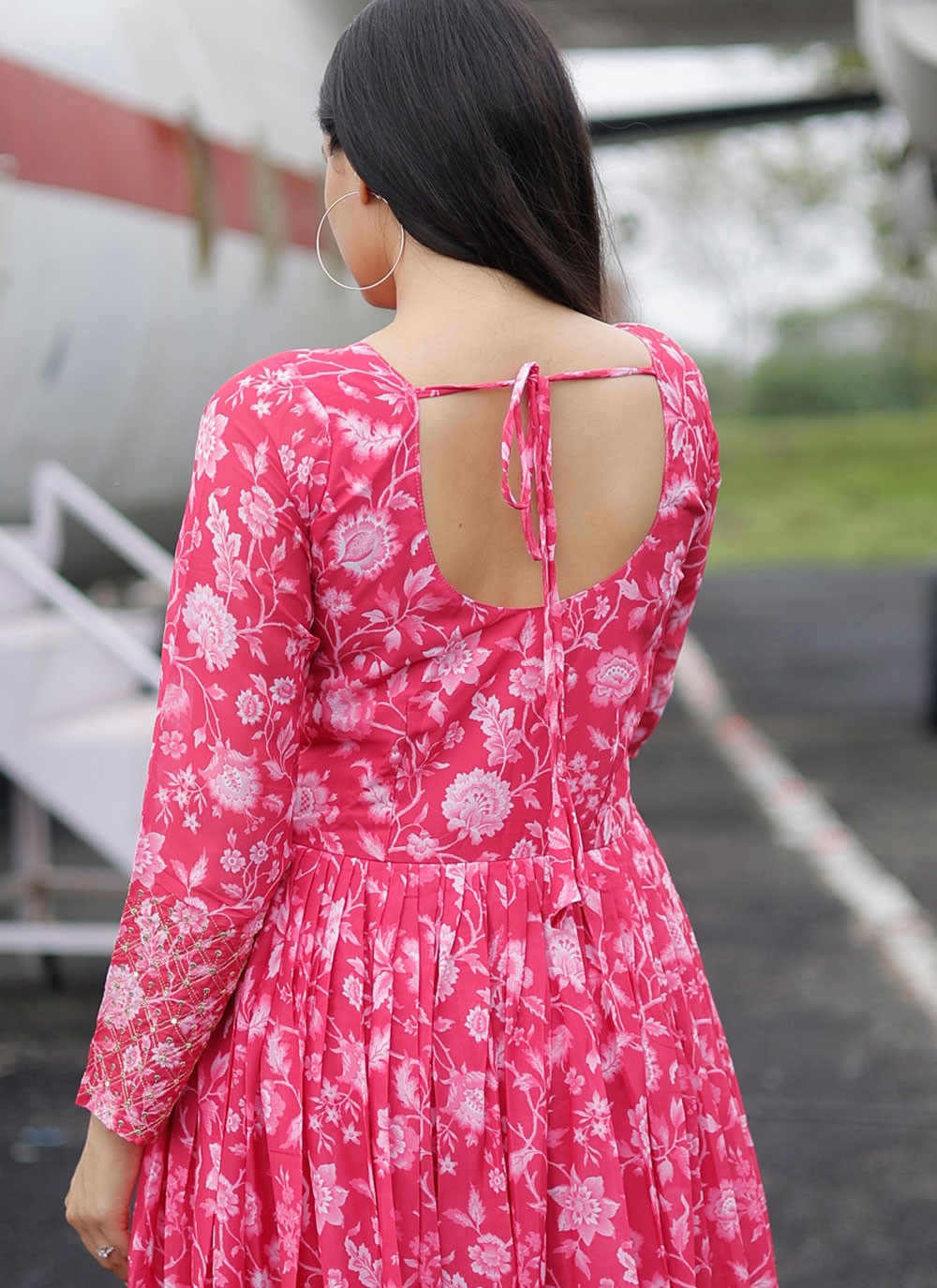 Digital Print Faux Georgette Gown - G1814