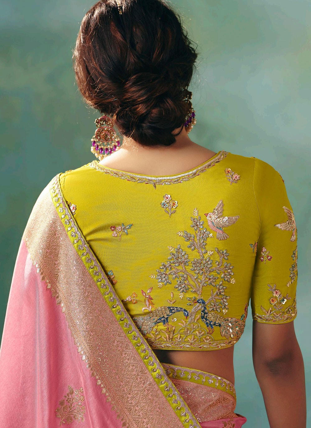 Pink Silk Traditional Saree Embroidered, Weaving Zari S20202