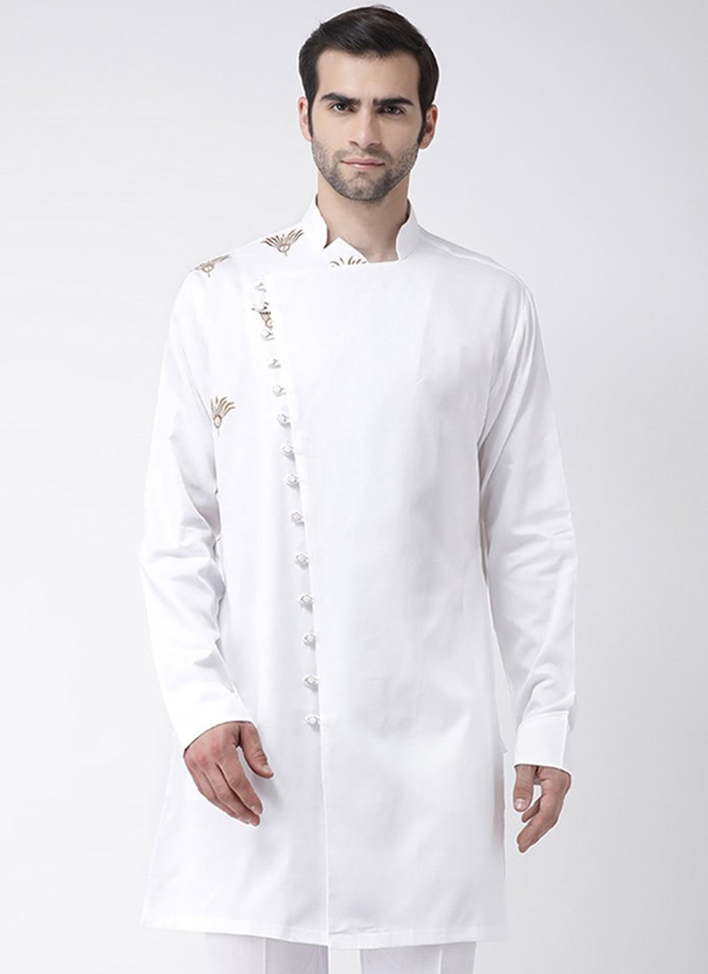 Plain Cotton White Kurta - M1946